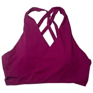 Fabletics Magenta Wrap Sports Bra Criss
Cross Back Sz 1X Medium Support Workout